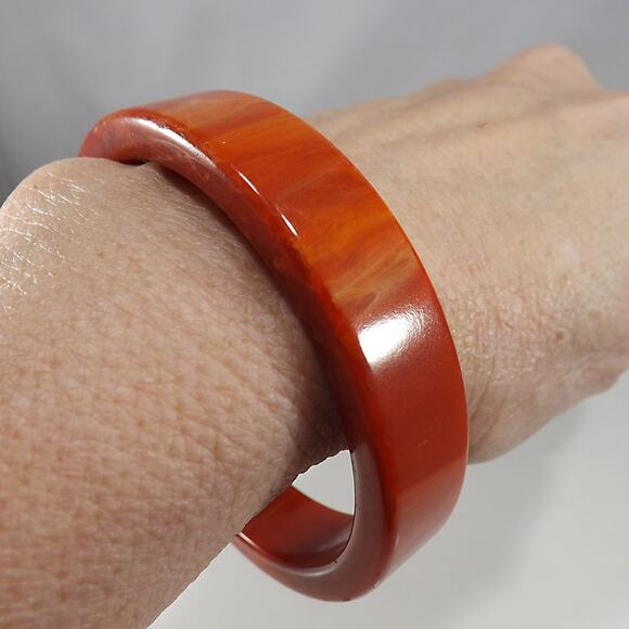 Bakelite Bangle Bracelet, Art Deco 15mm Band, 1930s Vintage Jewelry - Picture 10 of 10